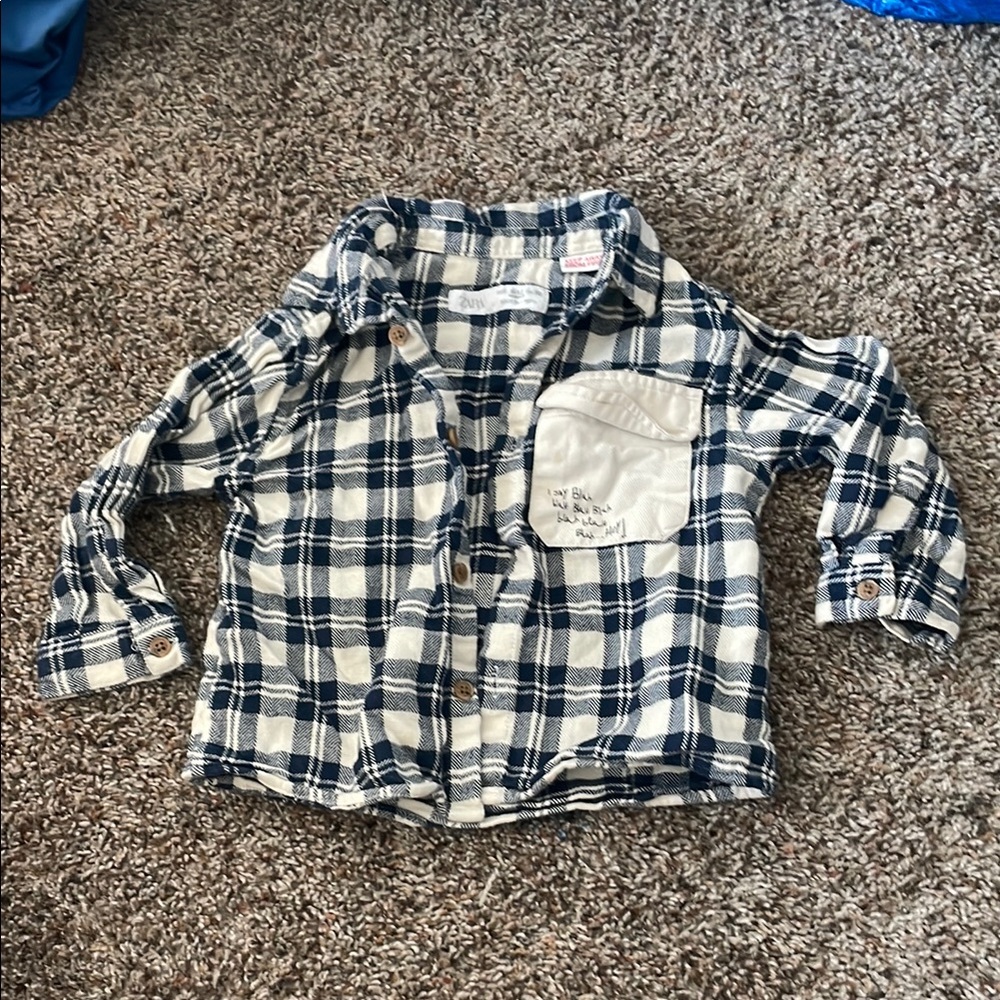 Kids Blue Plaid Shirt